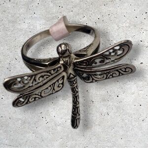 Sterling Silver Dragonfly Ring Sz 8